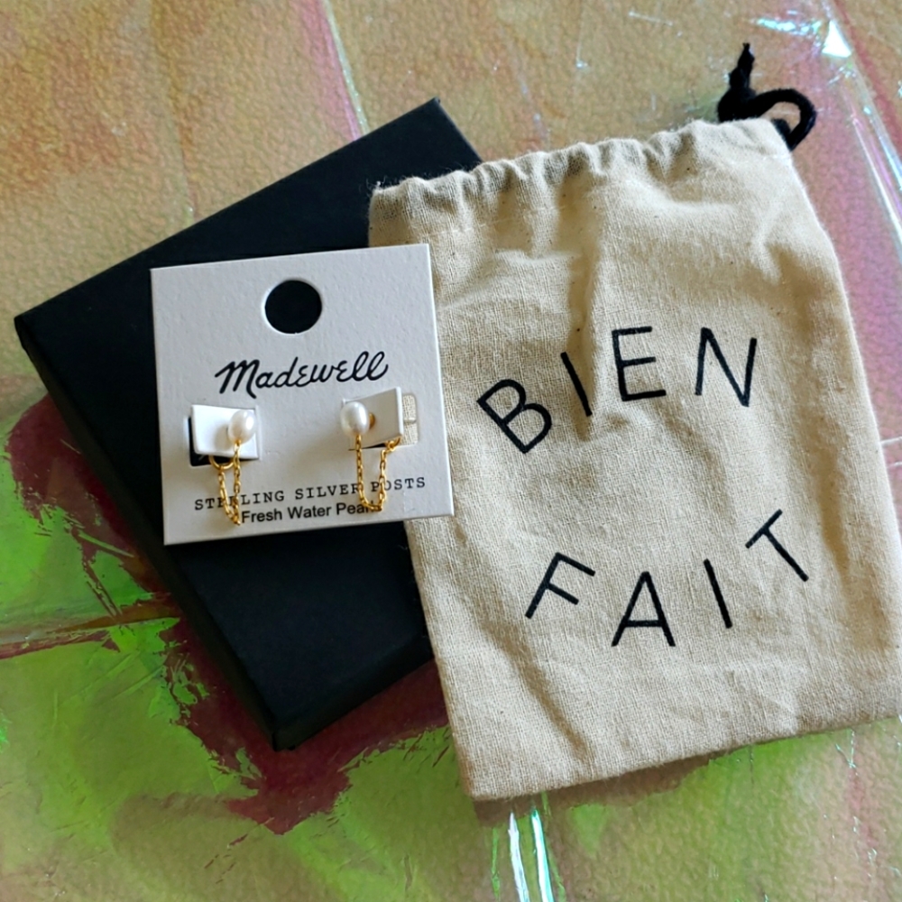 Madewell Fresh Water Pearl Earrings NWT